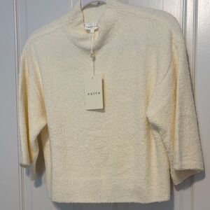 NWT entro Cream Bouclé Cowl Neck Sweater - cropped fit